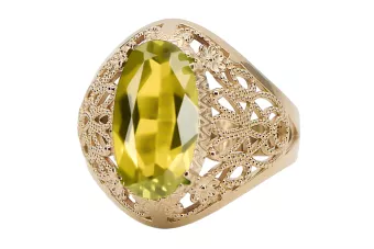 Anneau Vintage Péridot jaune Or jaune 14 carats vrc074y